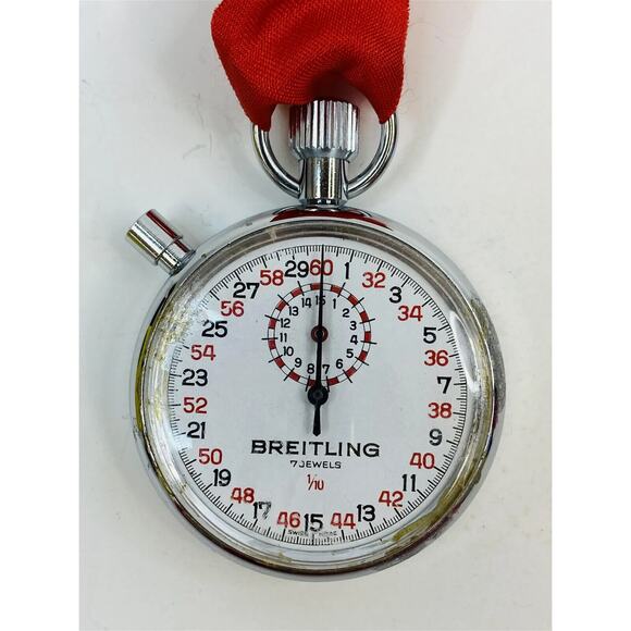 Vintage Breitling Made in Swiss 1/10 Stop Watch Tested WORKS analog stopwatch - Picture 1 of 9